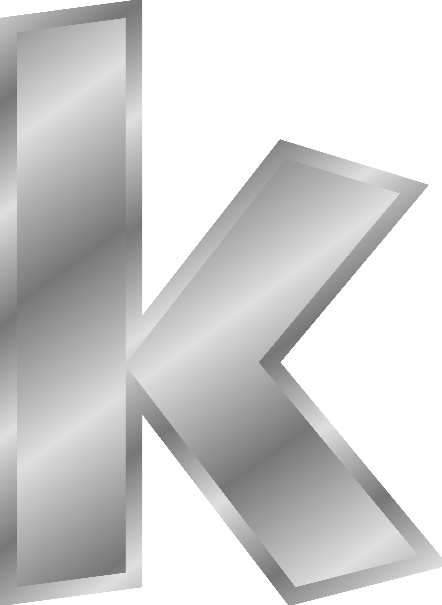 Effect Letter K - Fuentes De Letras Plateadas Clipart (1753x2400), Png Download