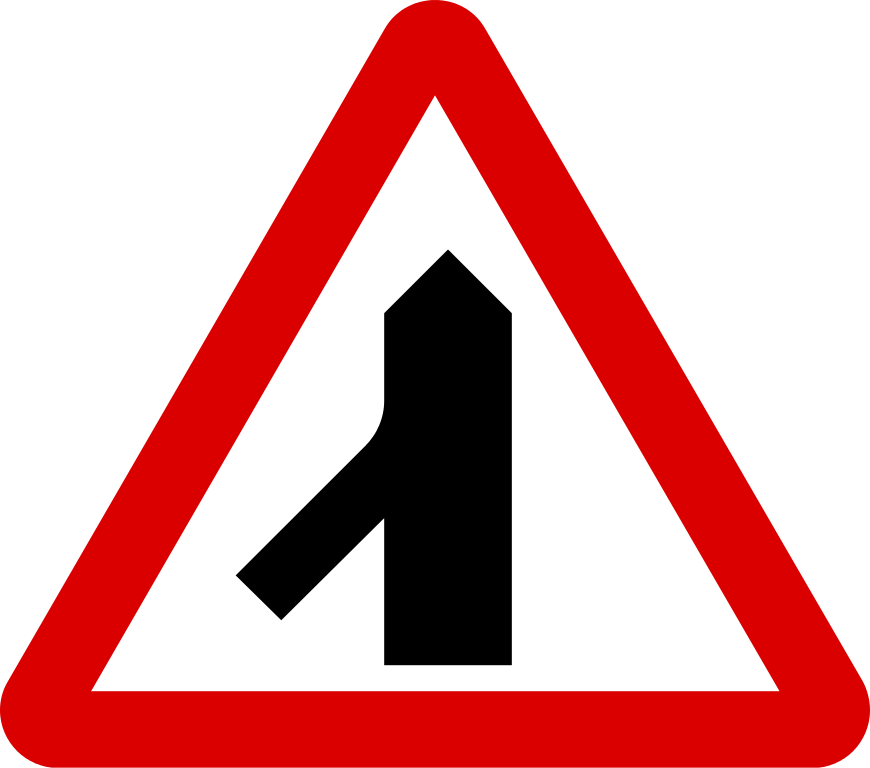 Mauritius Road Signs - Traffic Merges From Left Clipart (870x768), Png Download