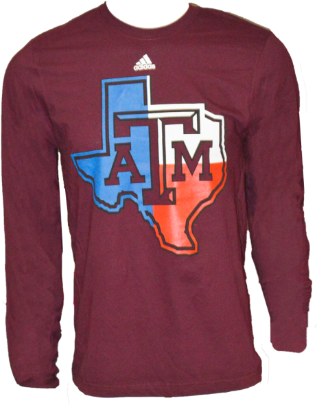 Texas A&m Lonestar Long Sleeved T-shirt With The Texas - Long-sleeved T-shirt Clipart (600x600), Png Download