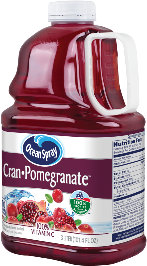 Ocean Spray Juice, Cran-pomegranate, - Plastic Bottle Clipart (750x1000), Png Download