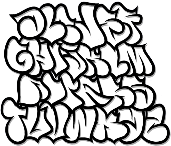 Image Library Stock Bubble Letter Clipart - Tag Letters Graffiti Alphabet - Png Download (663x566), Png Download