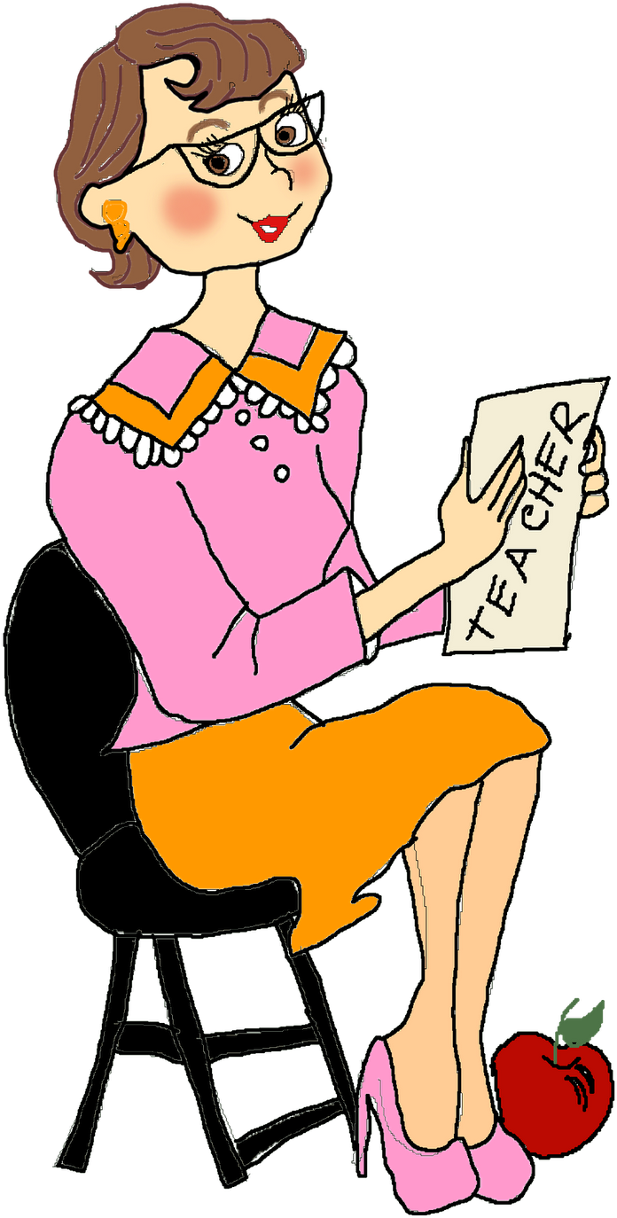 Teachers Talking Clipart - Teacher Sitting In Chair Clip Art - Png Download (1143x1600), Png Download