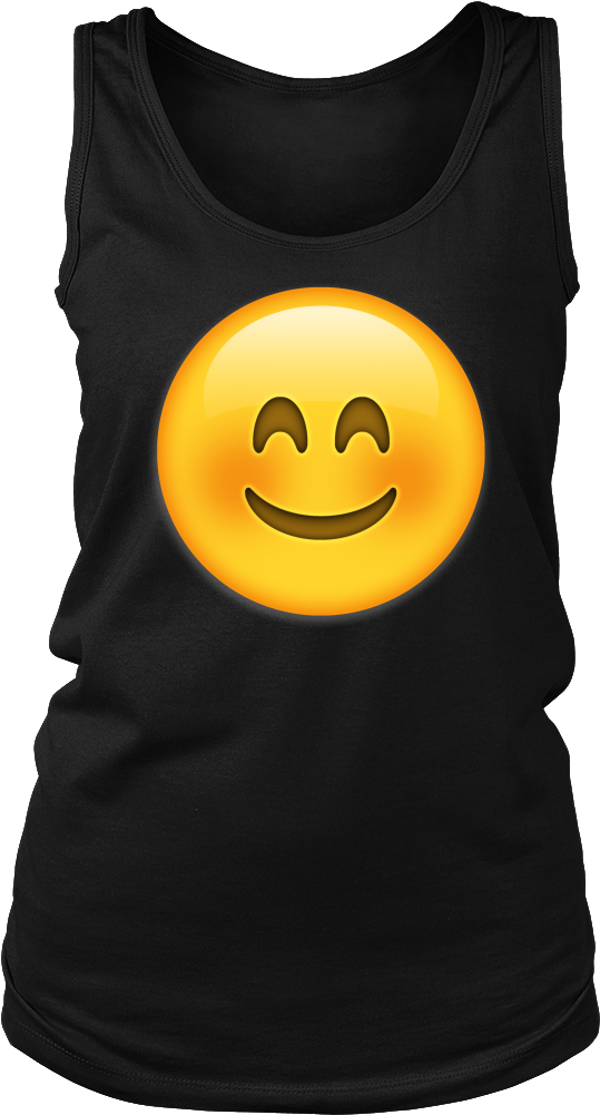 Blush Emoji Tank Top Clipart (539x1001), Png Download