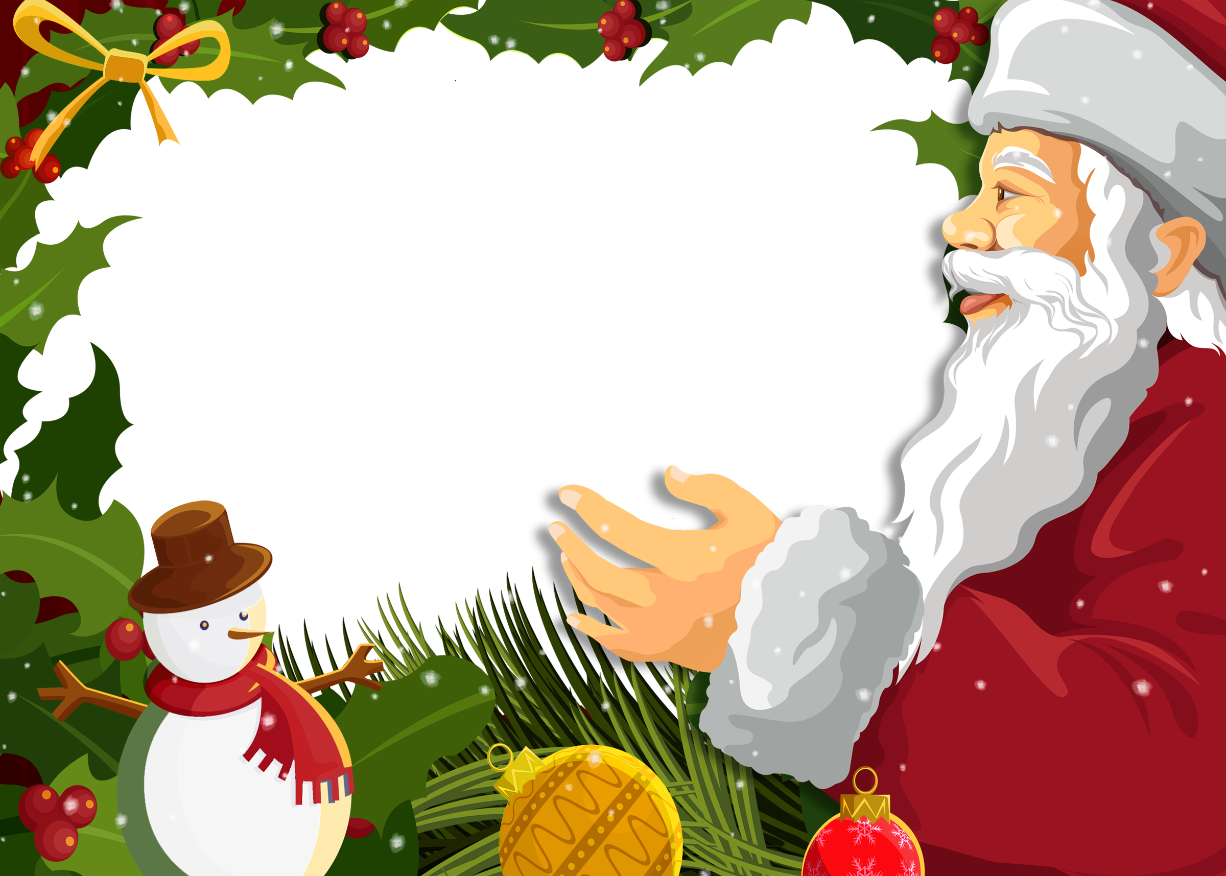 Free Png Best Stock Photos Christmas Photo Frame With - Christmas Santa Frame Png Clipart (850x608), Png Download