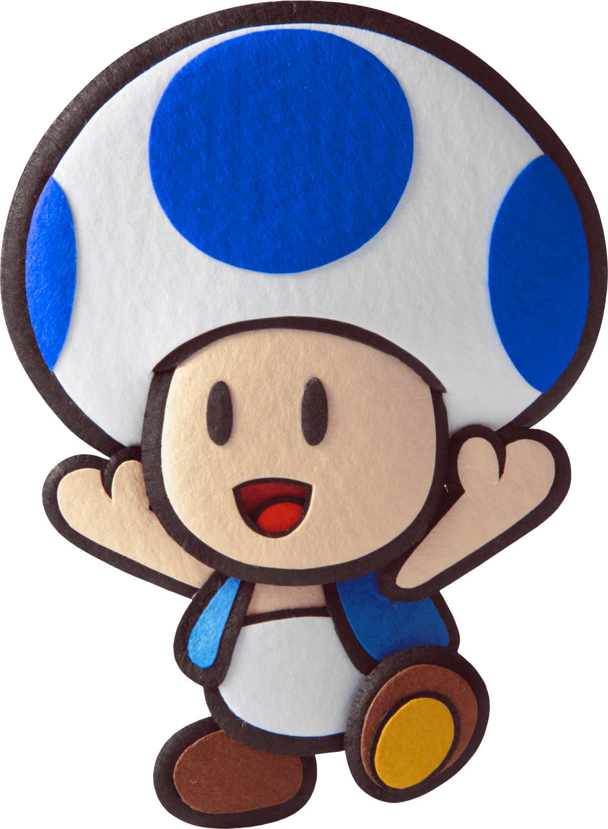 Blue Toad Happy - Toad Paper Mario Sticker Star Clipart (1215x1656), Png Download