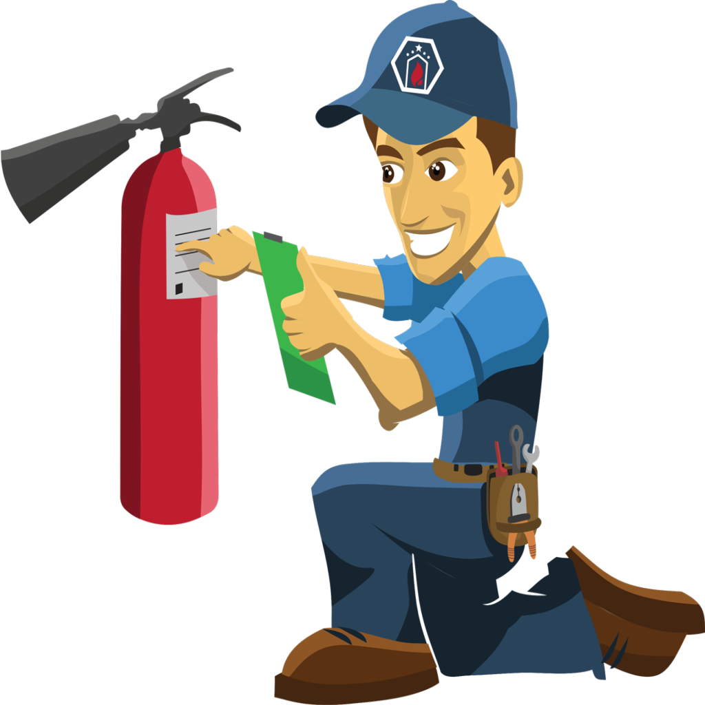 28 Collection Of Fire Inspection Clipart High Quality - Fire Extinguisher Cartoon Png Transparent Png (1024x1024), Png Download