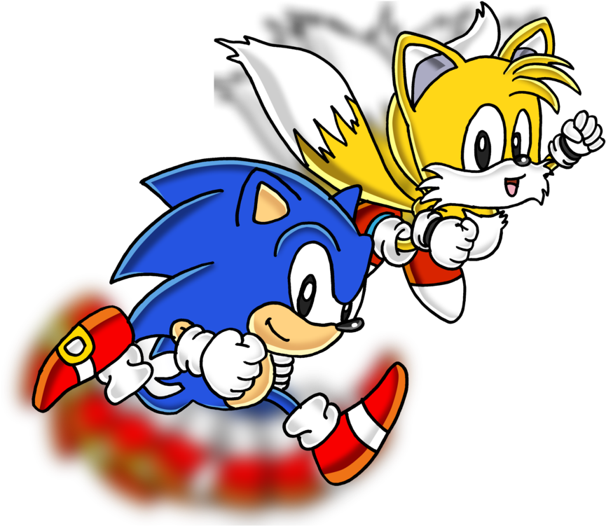 Sonic And Tails Running Clipart (900x767), Png Download