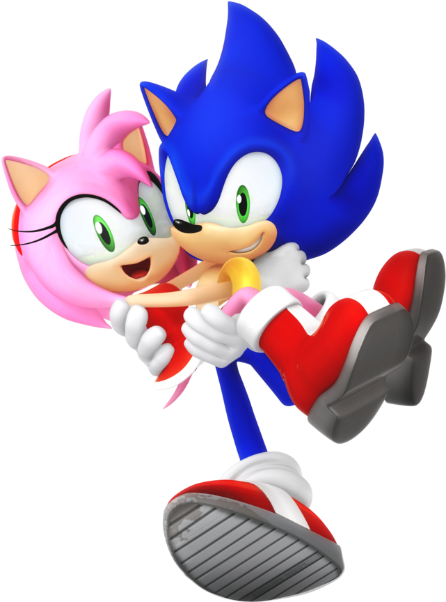 Sonic And Amy, Metal Sonic, And Modern Amy In Her Classic - Modern Sonic And Amy Clipart (894x894), Png Download