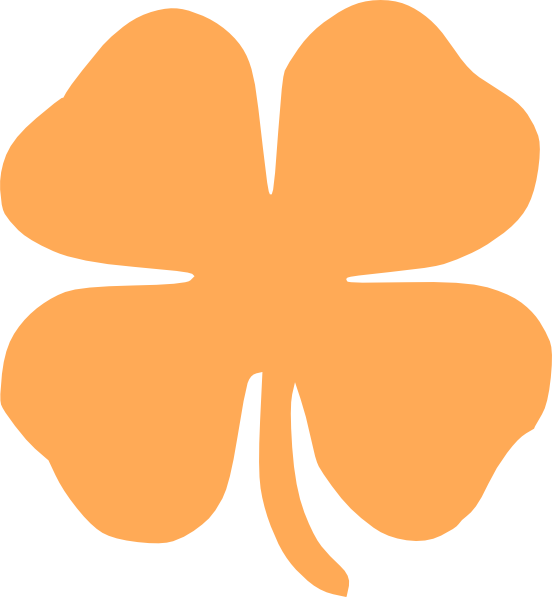 Four Leaf Clover Orange Clipart (552x597), Png Download