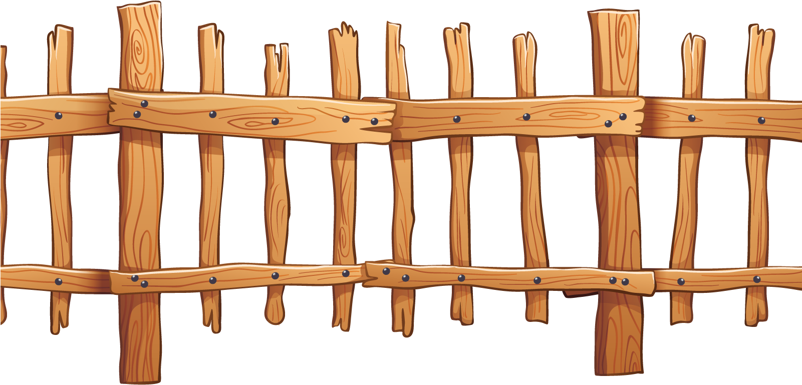 Picket Fence Wood Illustration - Fence Wood Vector Clipart (1600x1600), Png Download