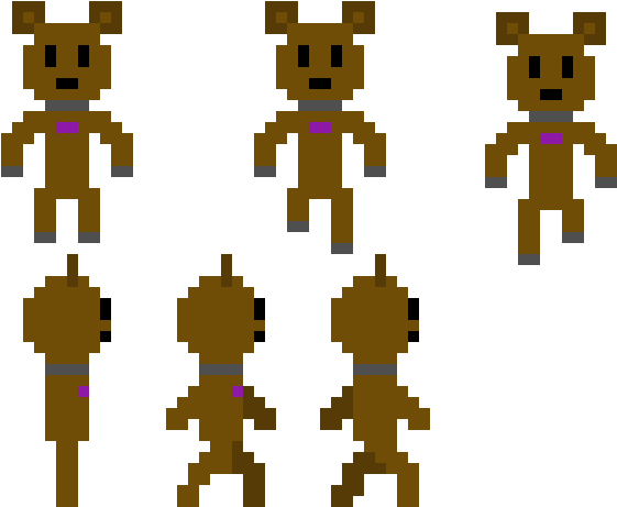 Fnaf 8 Bit Freddy Animatie - Cartoon Clipart (680x560), Png Download