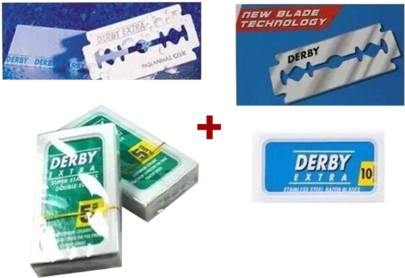 Derby Extra Double Edge Razor Blades Blue Green Pack - Derby Extra Clipart (600x600), Png Download