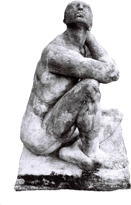 Sculpture Clipart Thinking Man - Statue - Png Download (508x800), Png Download