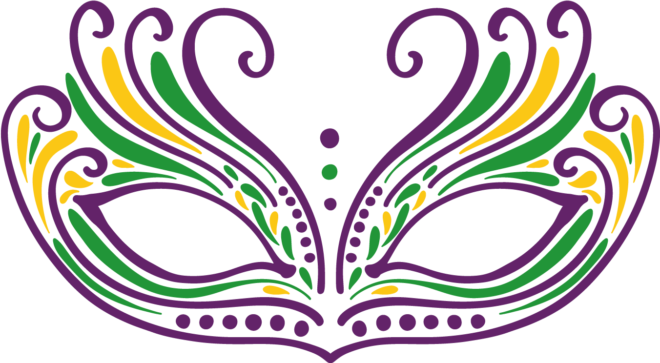 Mardi Gras Mask Silhouette Clipart (1800x1801), Png Download