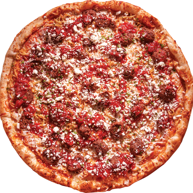 Spaghetti & Meatballs - Meatball Pizza Png Clipart (800x800), Png Download