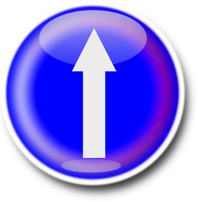 Traffic Sign One-way Traffic Road Computer Icons - Straight Ahead Sign Clipart (711x750), Png Download