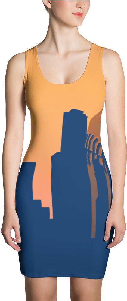 Houston Baseball Sunrise Skyline Sublimation Dress - Dress Clipart (1000x1000), Png Download