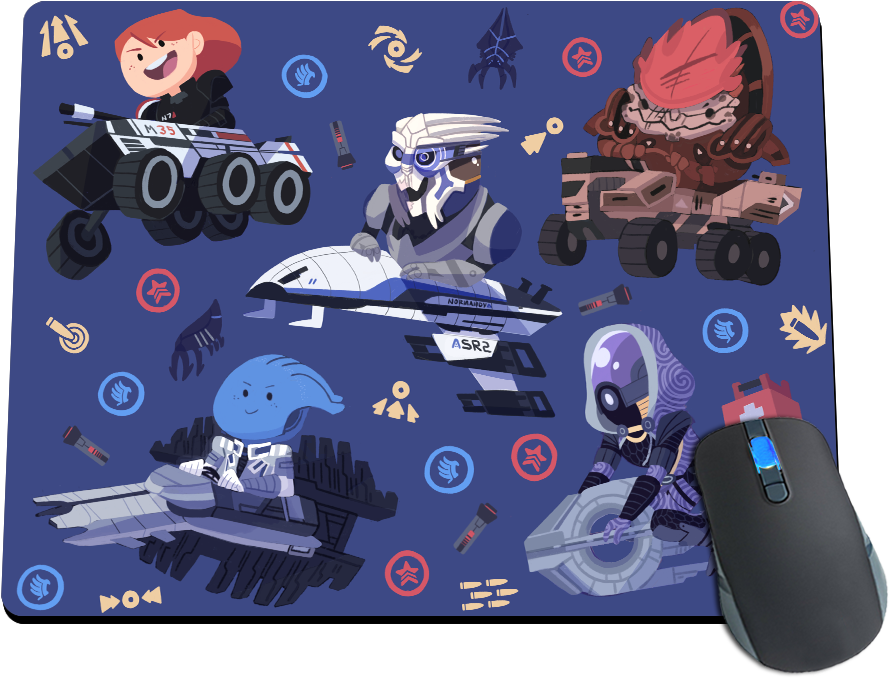 Mass Effect Minis Mousepad - Cartoon Clipart (1000x1000), Png Download
