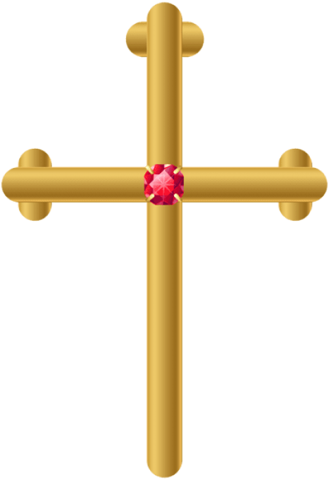Gold Cross Transparent Background - Golden Cross Png Clipart (480x700), Png Download