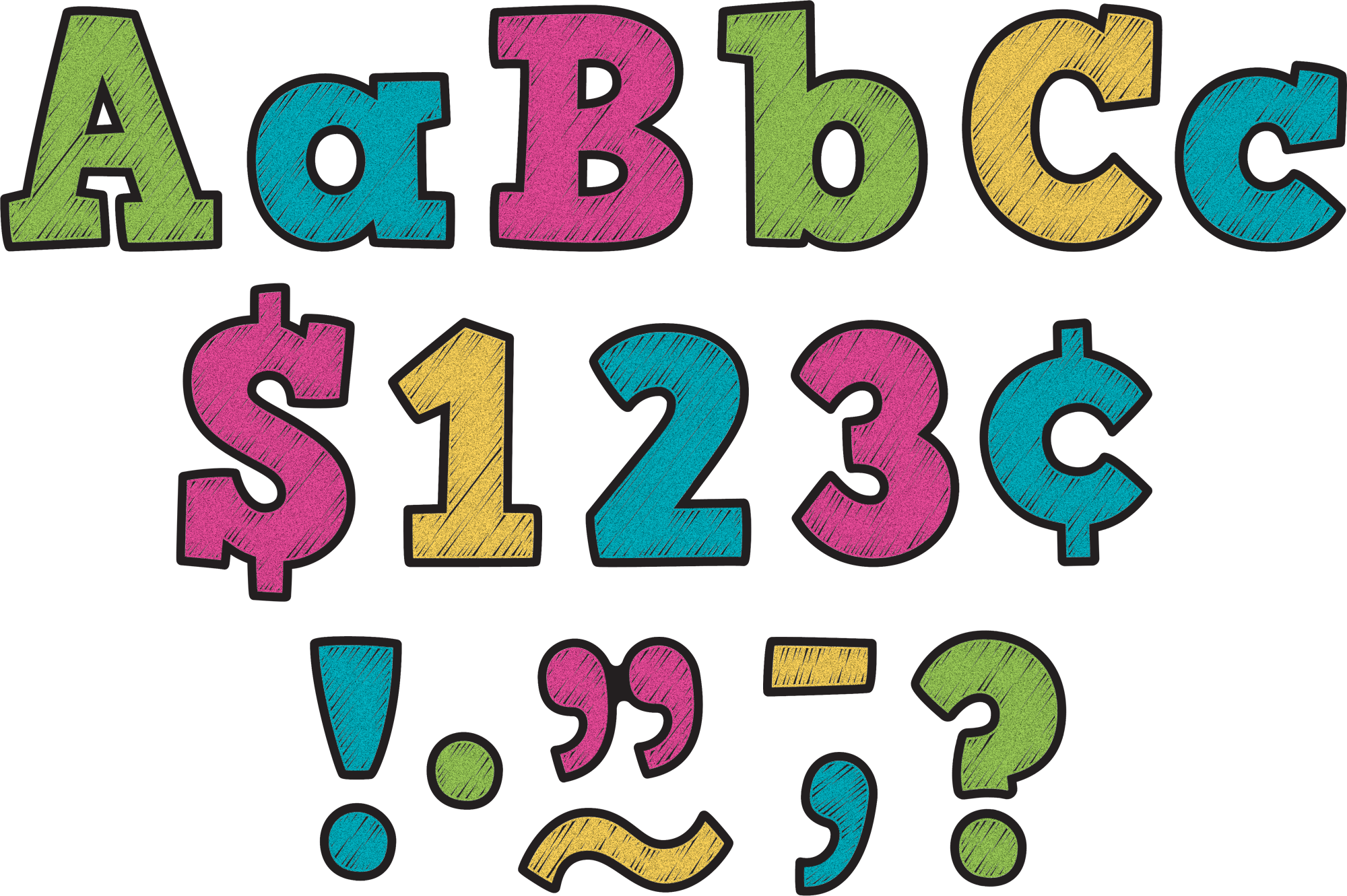 Chalkboard Brights Bold Block 3" Letters Clipart (2000x1331), Png Download