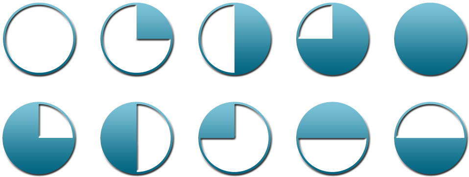 Harvey Balls Powerpoint - Harvey Balls Clipart (1000x400), Png Download