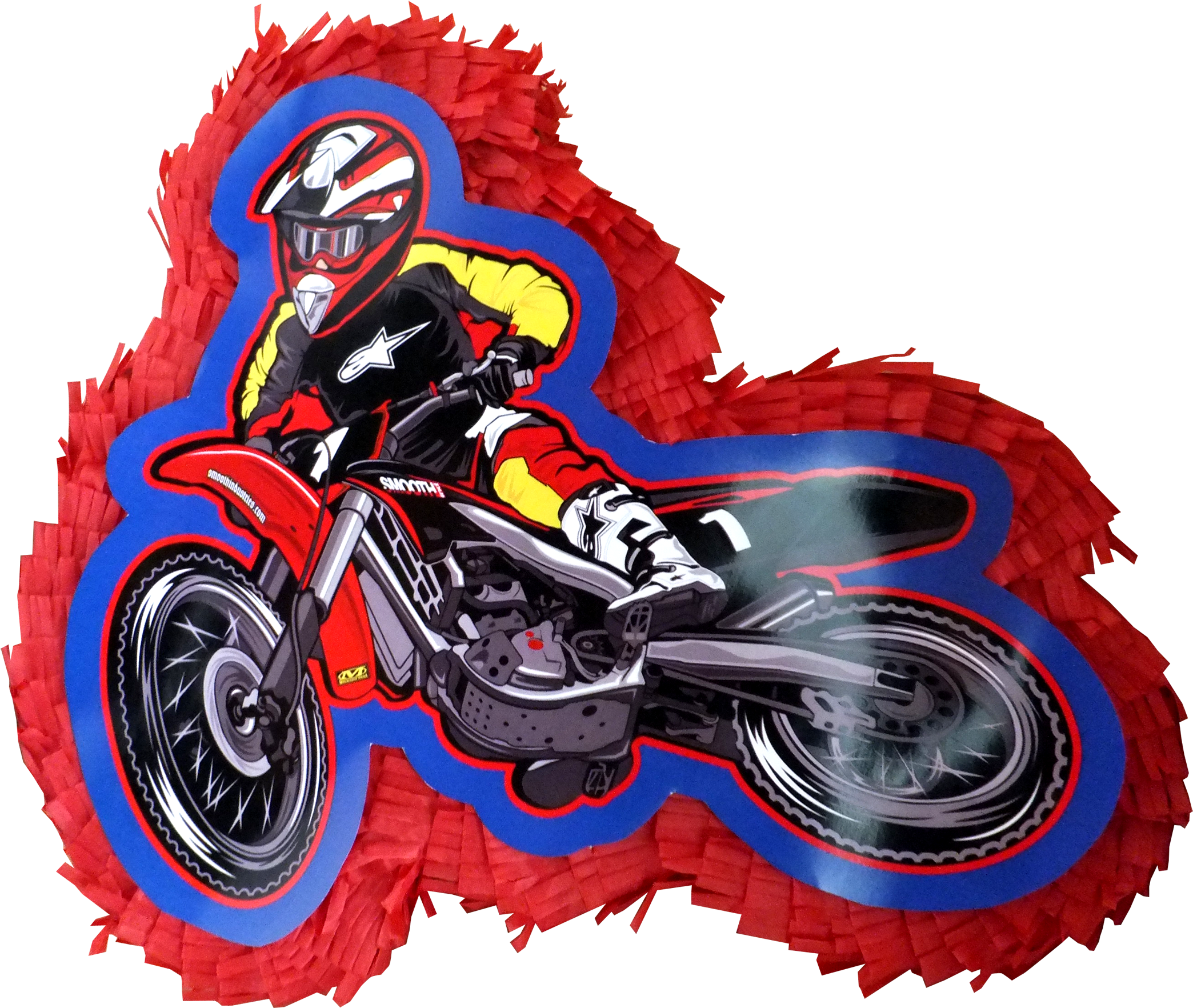 Mx Superstars Birthday Party Pinata - Motocross Pinata Clipart (2100x1791), Png Download