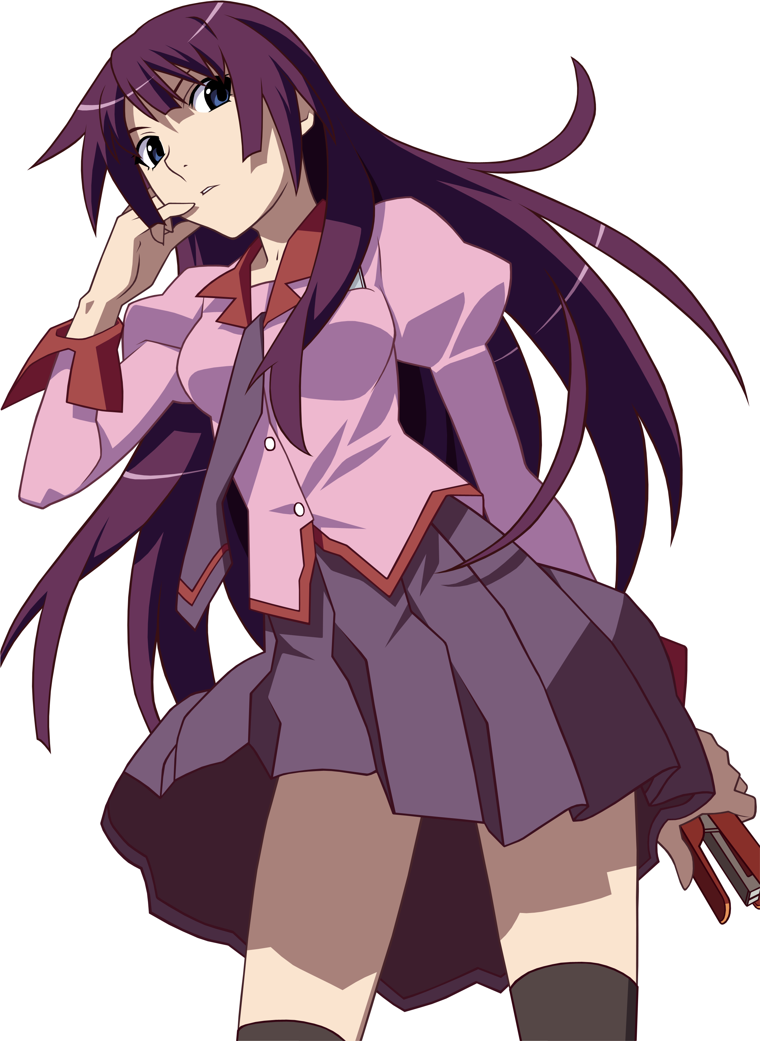 [ Img] - Hitagi Senjougahara Sexy Clipart (2474x3500), Png Download