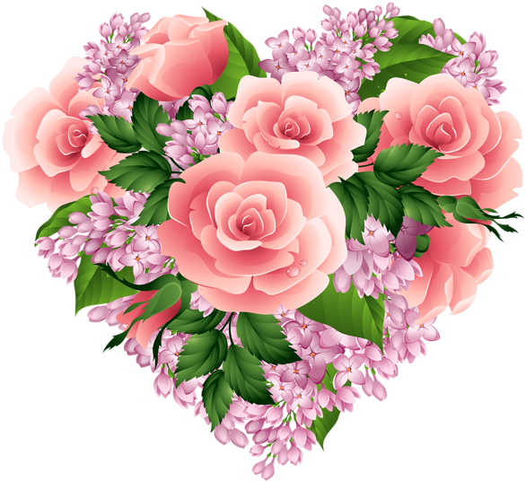 Vintage Diy, Vintage Roses, Flower Clipart, Printable - Floral Heart Png Transparent Png (600x556), Png Download