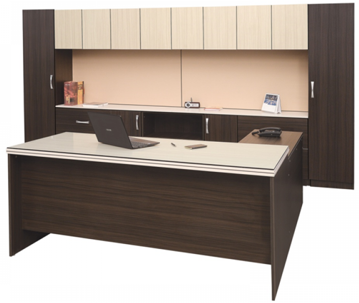 Office Table With Back Drop - Cabinetry Clipart (1000x750), Png Download