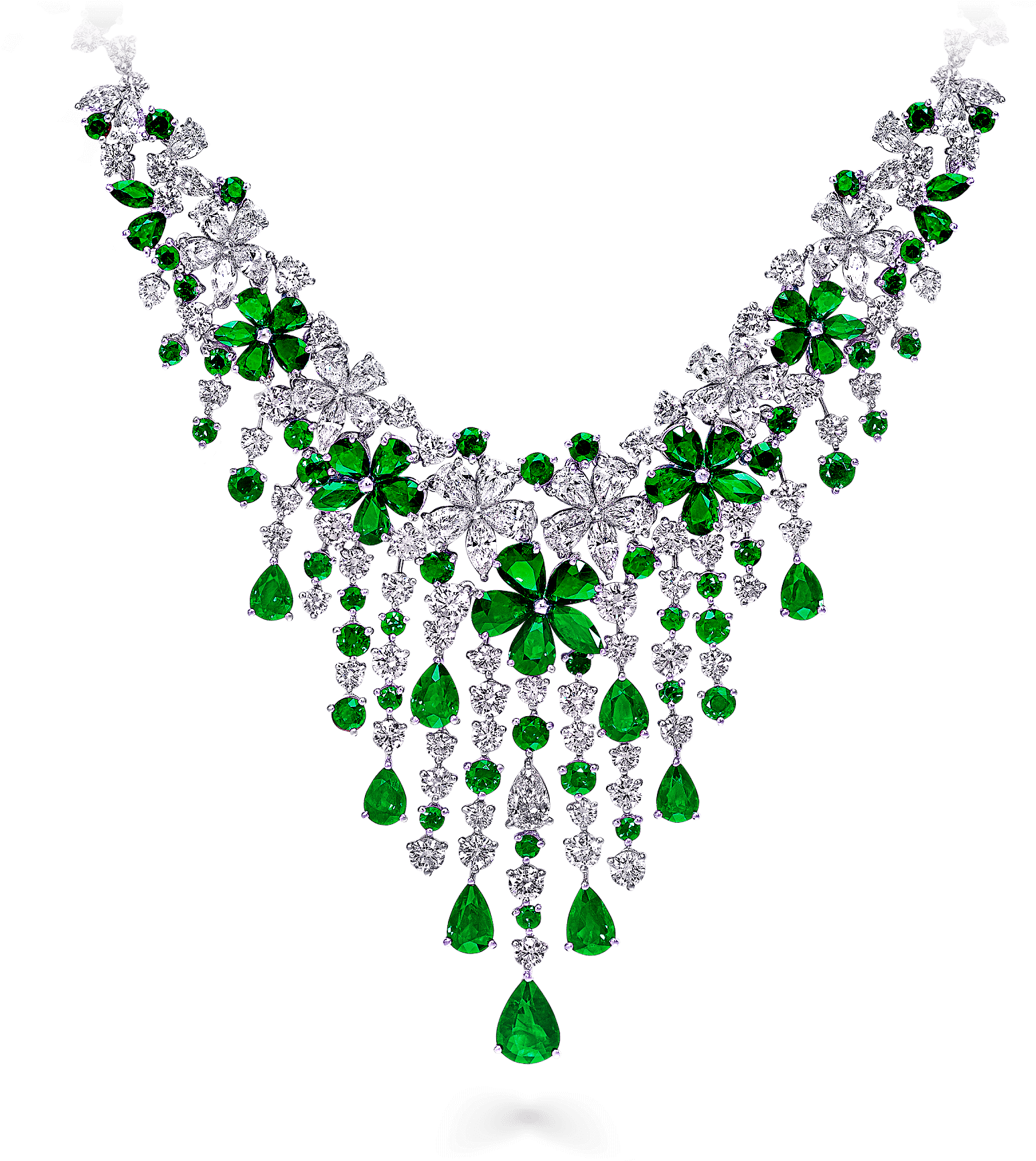 A Graff Emerald And Diamond Carissa Necklace - Graff Emerald Diamonds Png Clipart (1000x1000), Png Download
