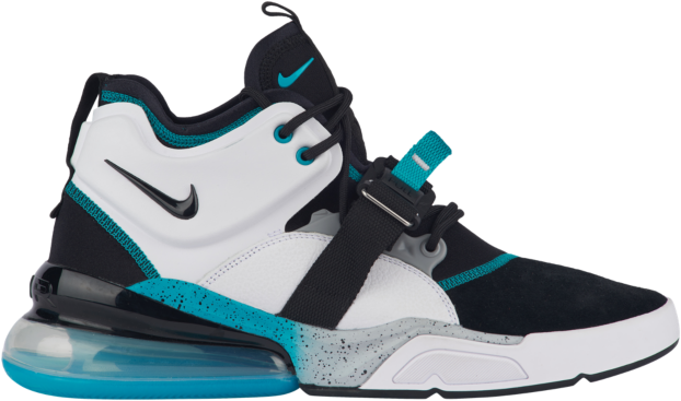 Nike Air Force 270 White Black/white/wolf Grey/blue - Air Force 270 Clipart (640x640), Png Download