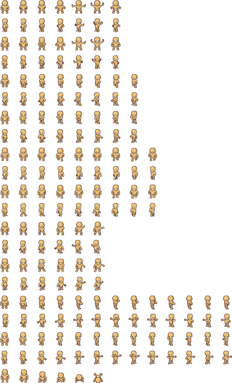 Tanned2male - Pixel Art Character Sprite Sheet Clipart (832x1344), Png Download