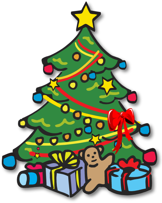Christmas Tree Black And White Xmas Tree Clip Art Christmas - Xmas Tree Clipart Hd - Png Download (531x667), Png Download