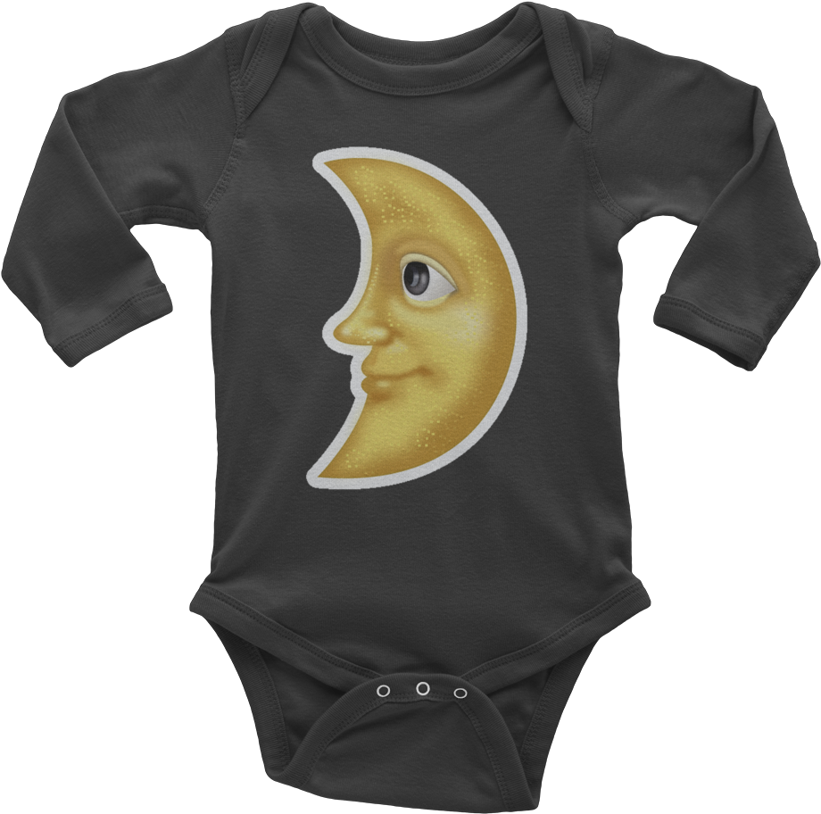 Emoji Baby Long Sleeve One Piece - Bearded Dad Onesie Clipart - Large ...