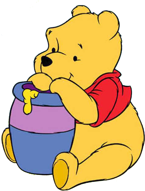 Stuck Clip Winnie The Pooh And Honey Tree - Winnie The Pooh Holding Honey - Png Download (489x631), Png Download