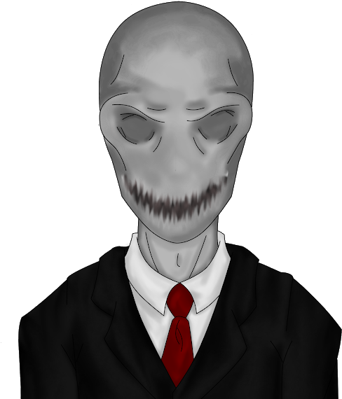 Slender Man From Creepypasta - Skull Clipart (620x612), Png Download