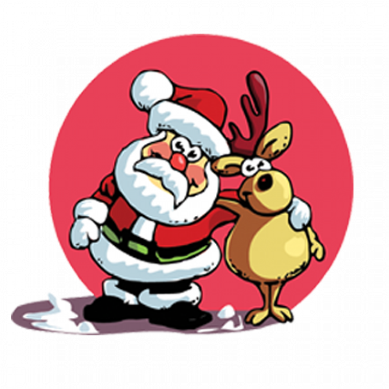 Christmas Cartoon Santa Cute Clipart (800x800), Png Download