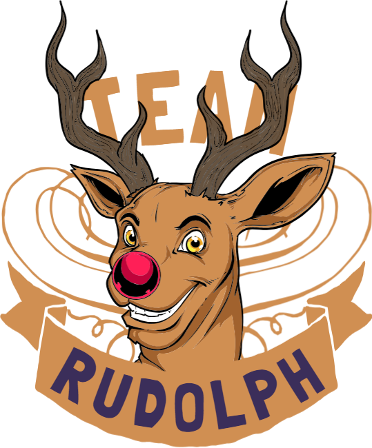 Team Rudolph - Cartoon Clipart (539x650), Png Download