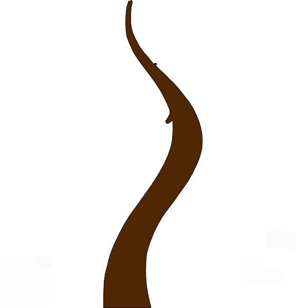 Brown Curvy Tree Trunk Clip Art At Clker - Tree Trunk Clipart Png Transparent Png (576x599), Png Download