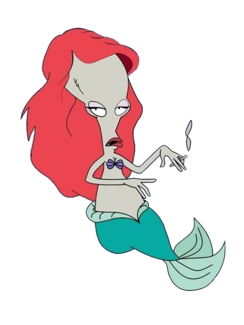 Lol Girl Cute Tumblr Cartoon Mermaid F4f Transparent - Roger American Dad Png Clipart (480x640), Png Download