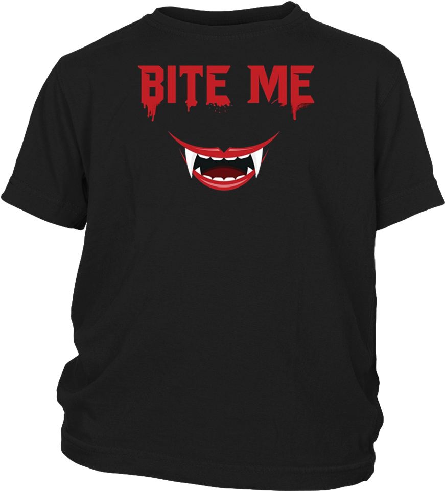 Bite Me Halloween T Shirt Clipart (871x961), Png Download