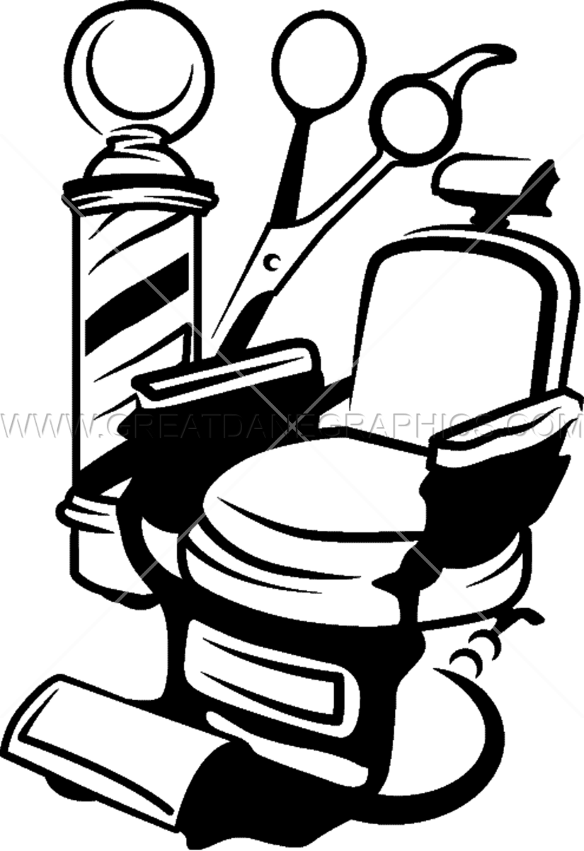 Picture Black And White Download Clippers Vector Barber - Barber Chair Clip Art - Png Download (825x1202), Png Download