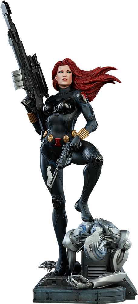 Black Widow Statue Clipart (455x1001), Png Download