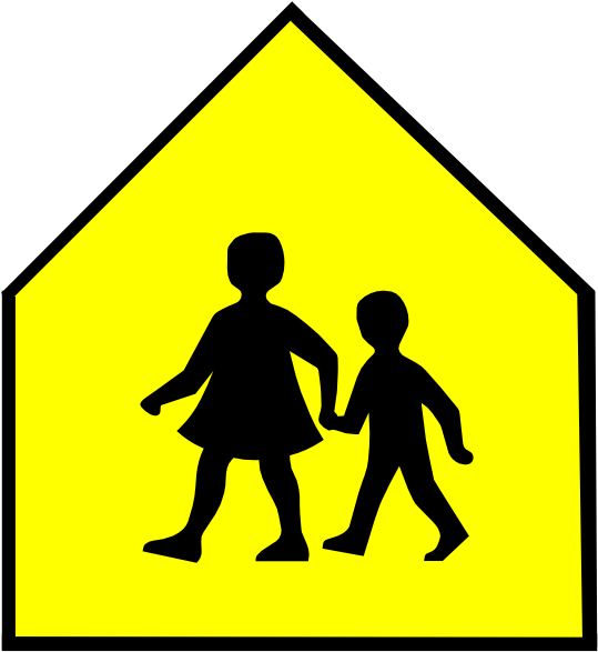 Download School Crossing Sign Vector Clipart School - School Crossing Sign Clip Art - Png Download (539x587), Png Download