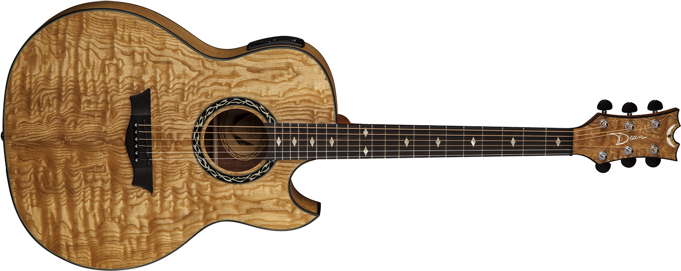 Acoustic Guitar Png Pic - Acoustic Thin Body Guitar Clipart (1400x596), Png Download