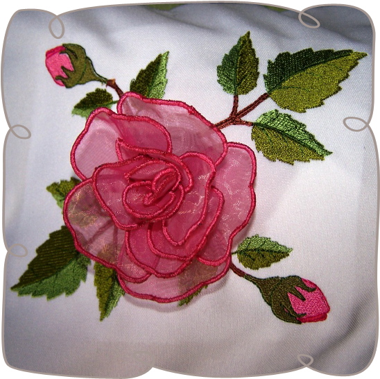 Embroidery Machine Rose Design Clipart (580x580), Png Download