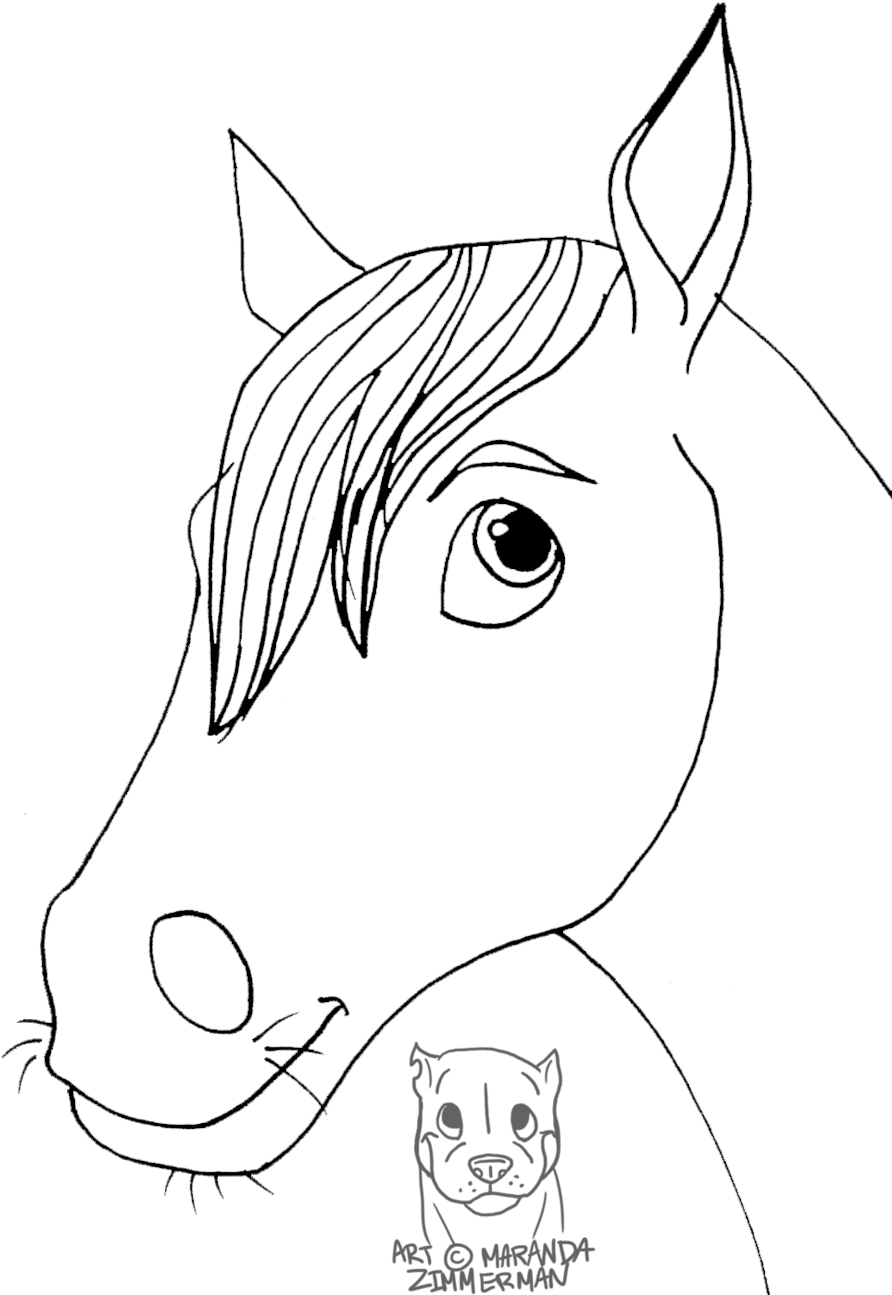 Drawn Mask Horse - Horse Face Cartoon Drawing Clipart (900x1321), Png Download