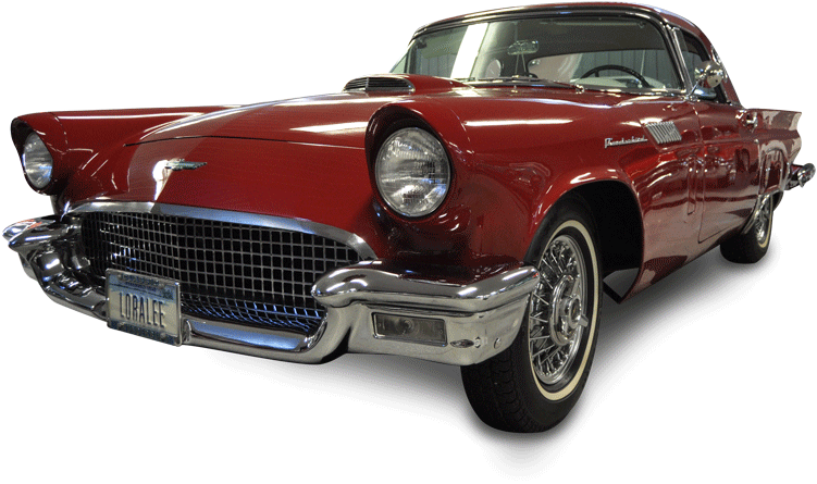 Classic Car Png - Red Thunderbird Transparent Background Clipart (900x598), Png Download