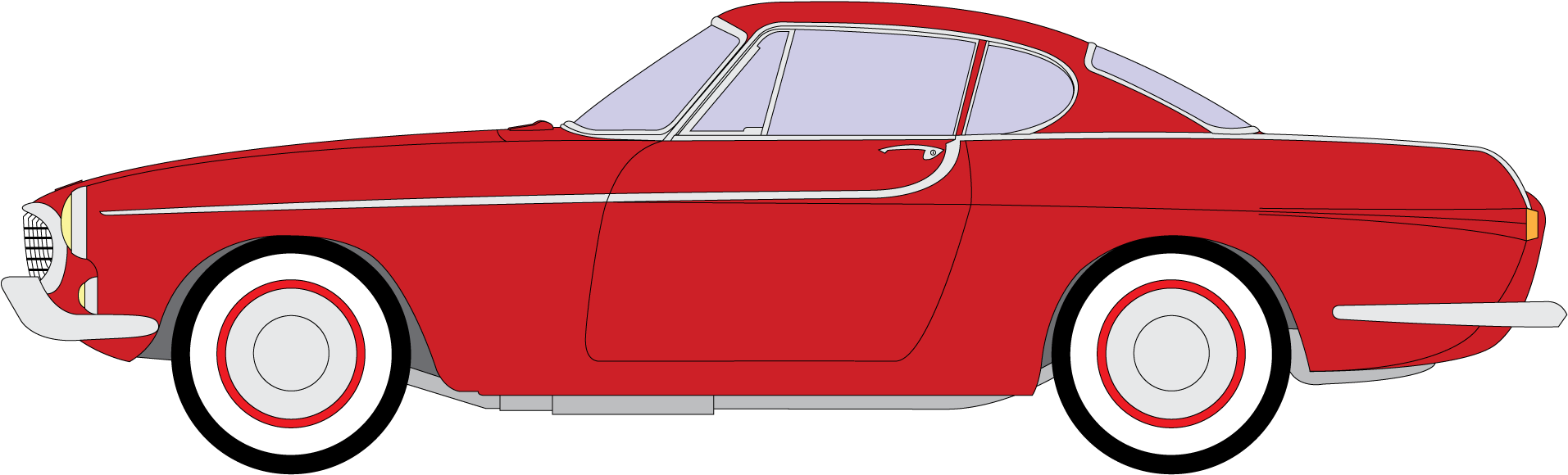Volvo P1800 Png Clipart - Volvo P 1800 Silhouette Transparent Png (1913x580), Png Download