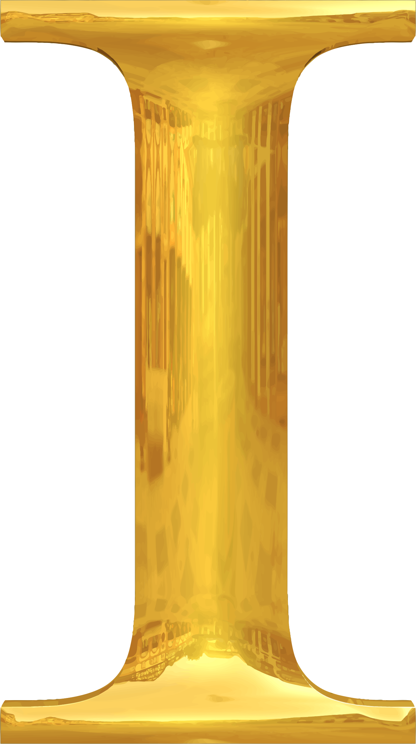 Big Image - Letter I Clipart Gold - Png Download (1330x2375), Png Download